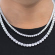 Load image into Gallery viewer, BUNDLE - 6mm Round Cut Tennis Chain + 4mm Round Cut Tennis Chain in White Gold