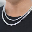 Load image into Gallery viewer, BUNDLE - 6mm Round Cut Tennis Chain + 4mm Round Cut Tennis Chain in White Gold