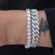 Load image into Gallery viewer, BUNDLE - 5mm Round Cut Tennis Bracelet +12mm Diamond Prong Cuban Link Bracelet