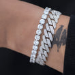 Load image into Gallery viewer, BUNDLE - 5mm Round Cut Tennis Bracelet +12mm Diamond Prong Cuban Link Bracelet