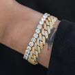 Load image into Gallery viewer, BUNDLE - 5mm Round Cut Tennis Bracelet +12mm Diamond Prong Cuban Link Bracelet