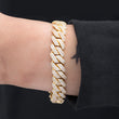 Load image into Gallery viewer, Prong Cuban Link Bracelet (12mm) in Yellow Gold