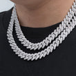 Load image into Gallery viewer, BUNDLE - Prong Cuban Link Choker (12mm) 2PCS in White Gold