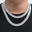 Load image into Gallery viewer, BUNDLE - Prong Cuban Link Choker (12mm) 2PCS in White Gold