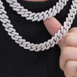 Load image into Gallery viewer, BUNDLE - Prong Cuban Link Choker (12mm) 2PCS in White Gold