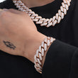 Load image into Gallery viewer, BUNDLE -19mm Two Rows Prong Link Chain+Bracelet in Rose Gold