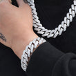 Load image into Gallery viewer, BUNDLE -19mm Two Rows Prong Link Chain+Bracelet