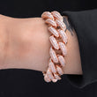 Load image into Gallery viewer, Baguette Cuban Bracelet (19mm) in Rose Gold