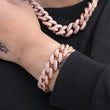 Load image into Gallery viewer, Baguette Cuban Bracelet (19mm) in Rose Gold