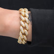 Load image into Gallery viewer, Baguette Cuban Bracelet (19mm) in Yellow Gold