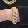 Load image into Gallery viewer, Baguette Cuban Bracelet (19mm) in Yellow Gold