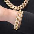 Load image into Gallery viewer, Baguette Cuban Bracelet (19mm) in Yellow Gold