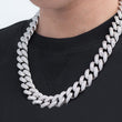 Load image into Gallery viewer, Baguette Cuban Chain (19mm) in White Gold