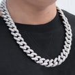 Load image into Gallery viewer, Baguette Cuban Chain (19mm) in White Gold