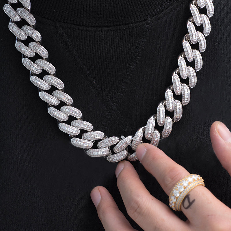 White gold baguette chain Clearance