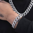 Load image into Gallery viewer, Baguette Cuban Bracelet (19mm) in White Gold