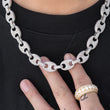 Load image into Gallery viewer, 12mm Diamond Link Chain in White Gold