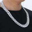 Load image into Gallery viewer, Prong Cuban Link Chain (19mm) in White Gold
