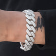 Load image into Gallery viewer, Prong Cuban Link Bracelet (19mm) in White Gold