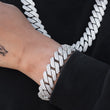 Load image into Gallery viewer, Prong Cuban Link Bracelet (19mm) in White Gold
