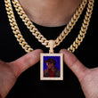 Load image into Gallery viewer, Diamond Custom 3 Layered Rectangle Photo Picture Necklace In White Yellow Rose Gold DRMD Jewelry