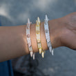 Load image into Gallery viewer, Iced Spiked Bracelet in White Yellow Rose Gold DRMD Jewelry