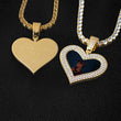 Load image into Gallery viewer, Diamond Custom Heart Picture Photo Necklaces In White Yellow Rose Gold DRMD Jewelry