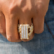 Load image into Gallery viewer, Baguette 3 Rows Clustered Ring Ring in White Yellow Gold DRMD Jewelry