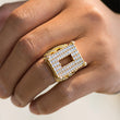 Load image into Gallery viewer, Baguette Clustered Ring in White Yellow Gold DRMD Jewelry