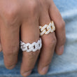 Load image into Gallery viewer, Diamond Prond Cuban Link Ring Ring in White Yellow Gold DRMD Jewelry