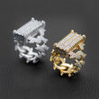 Load image into Gallery viewer, Baguette 3 Rows Clustered Ring Ring in White Yellow Gold DRMD Jewelry