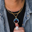Load image into Gallery viewer, Custom Small Solid Block Round Picture Photo Necklace