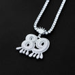 Load image into Gallery viewer, Custom Double Crowned Dripping Number Necklace