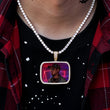 Load image into Gallery viewer, Diamond Custom Rectangle Picture Photo Pendant Necklace In White Yellow Rose Gold DRMD Jewelry