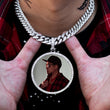 Load image into Gallery viewer, Diamond Custom Gold Round Picture Photo Pendant Necklace In White Yellow Rose Gold DRMD Jewelry