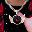Load image into Gallery viewer, Diamond Custom Picture Pendant with Angel Wings Photo Necklace In White Yellow Rose Gold DRMD Jewelry