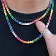 Load image into Gallery viewer, Seven-color Stones Tennis Chain (5mm) in Yellow Gold