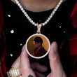 Load image into Gallery viewer, Diamond Custom Round Photo Picture Necklace In White Yellow Rose Gold DRMD Jewelry