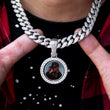 Load image into Gallery viewer, Diamond Spinning Two-Faced Custom Picture Photo Pendant Necklace In White Yellow Rose Gold DRMD Jewelry