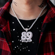 Load image into Gallery viewer, Custom Double Crowned Dripping Number Necklace