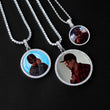 Load image into Gallery viewer, Diamond Custom Gold Round Picture Photo Pendant Necklace In White Yellow Rose Gold DRMD Jewelry