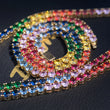 Load image into Gallery viewer, Seven-color Stones Tennis Chain (5mm) in Yellow Gold