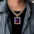 Load image into Gallery viewer, Diamond Custom 3 Layered Rectangle Photo Picture Necklace In White Yellow Rose Gold DRMD Jewelry