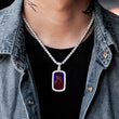 Load image into Gallery viewer, Diamond Custom Rectangle Picture Photo Necklace In White Yellow Rose Gold DRMD Jewelry