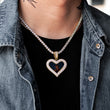 Load image into Gallery viewer, Diamond Custom Heart Picture Photo Necklaces In White Yellow Rose Gold DRMD Jewelry