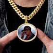 Load image into Gallery viewer, Diamond Custom Gold Round Picture Photo Pendant Necklace In White Yellow Rose Gold DRMD Jewelry