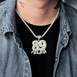 Load image into Gallery viewer, Custom Double Crowned Dripping Number Necklace