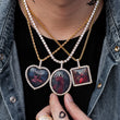 Load image into Gallery viewer, Diamond Custom 3D Meorial Picture Necklace In White Yellow Rose Gold DRMD Jewelry