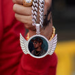 Load image into Gallery viewer, Diamond Custom Picture Pendant with Angel Wings Photo Necklace In White Yellow Rose Gold DRMD Jewelry