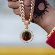 Load image into Gallery viewer, Diamond Spinning Two-Faced Custom Picture Photo Pendant Necklace In White Yellow Rose Gold DRMD Jewelry